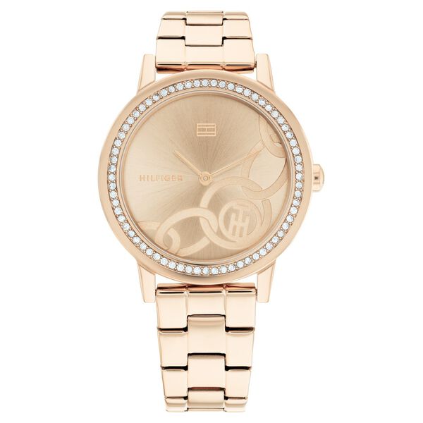 Tommy Hilfiger Quartz Analog Golden Dial Stainless Steel Strap Watch for Women - image number 0