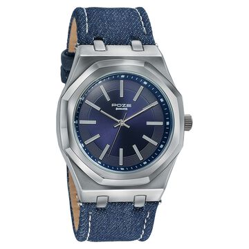 Poze Poze Quartz Analog Blue Dial Blue Denim Strap Watch For Men
