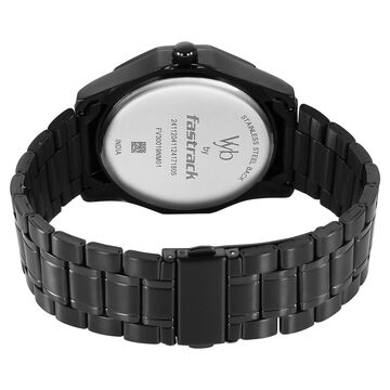 Vyb Horizon By Fastrack Quartz Analog Green Dial Metal Strap Watch For Guys