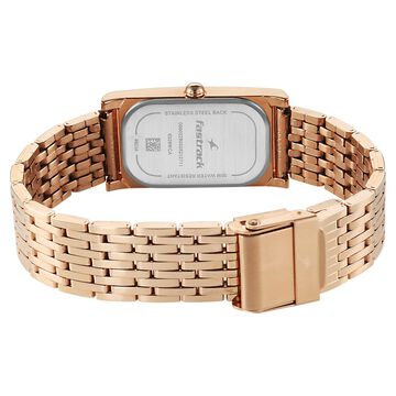Fastrack Gelato rosegold analog bracelet watch with Caramel dial for Girls