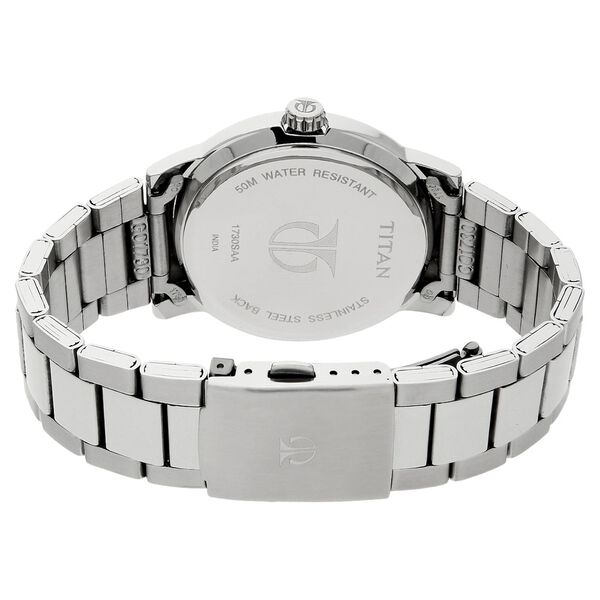 Titan Quartz Analog Analog with Date Black Dial Stainless Steel Strap Watch for Men - image number 3