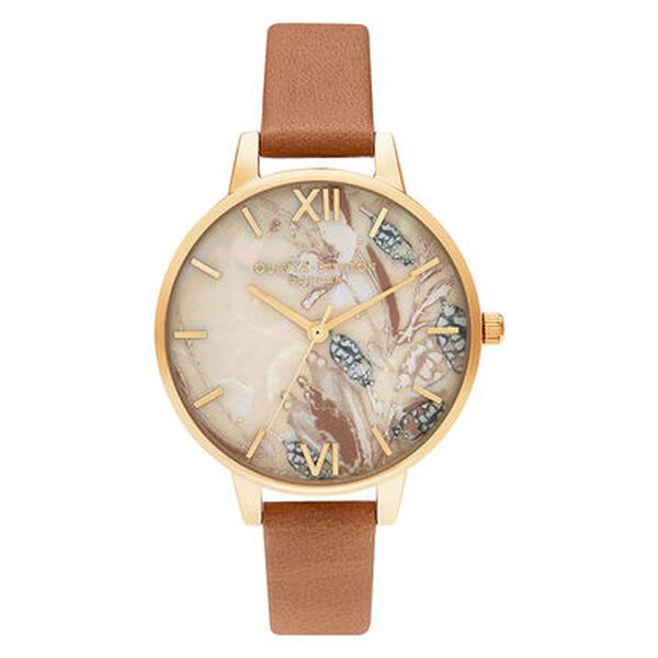 Olivia Burton Quartz Analog Mother of Pearl Dial Leather Strap Watch for Women - image number 0