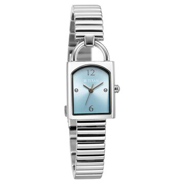 Titan Metro Quartz Analog Blue Dial Stainless Steel Strap Watch For Women