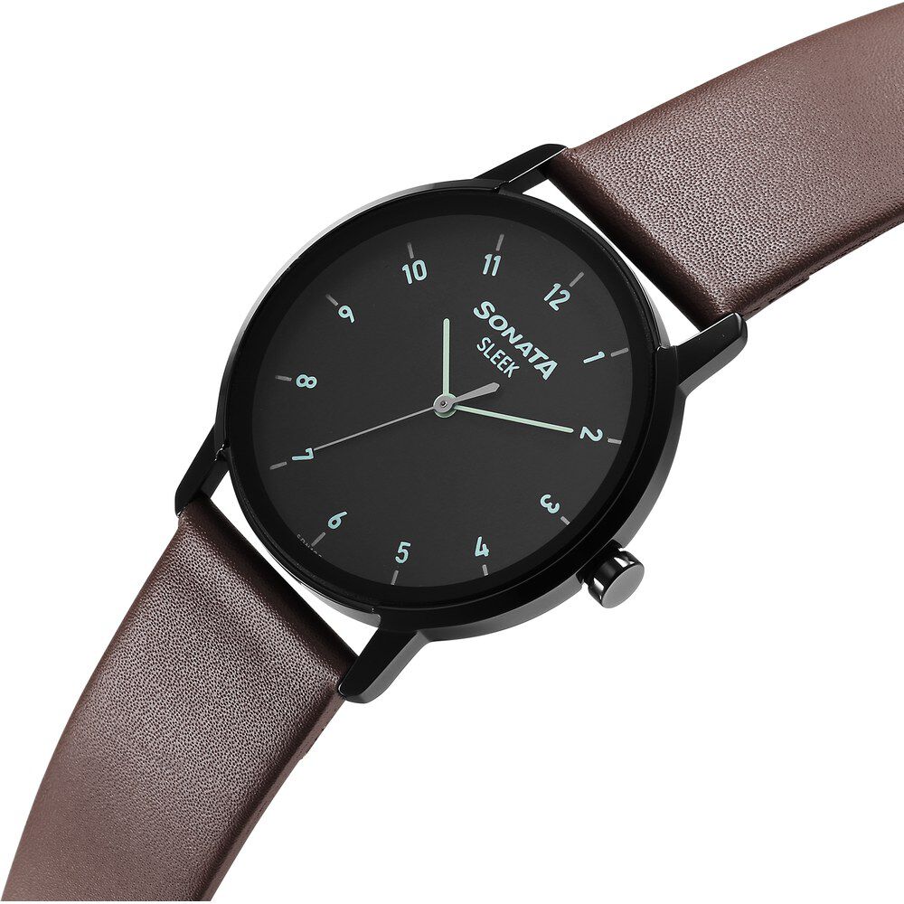 Buy Online Sleek Black Dial Analog Watch for Men 7147nl01 Titan