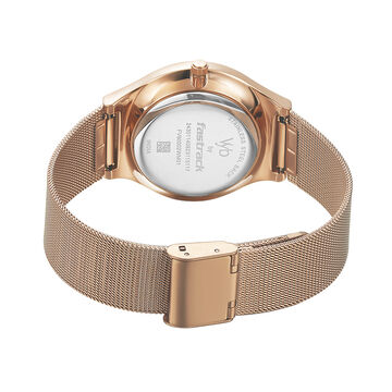 Fastrack Vyb Successor Quartz Analog Rose Gold Dial Stainless Steel Strap Watch for Girls