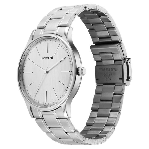 Sonata Aspire Quartz Analog Grey Dial Stainless Steel Strap Watch For Men - image number 1