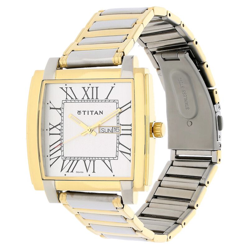 Titan Quartz Analog with Day and Date Silver Dial Stainless Steel Strap Watch for Men - image number 1