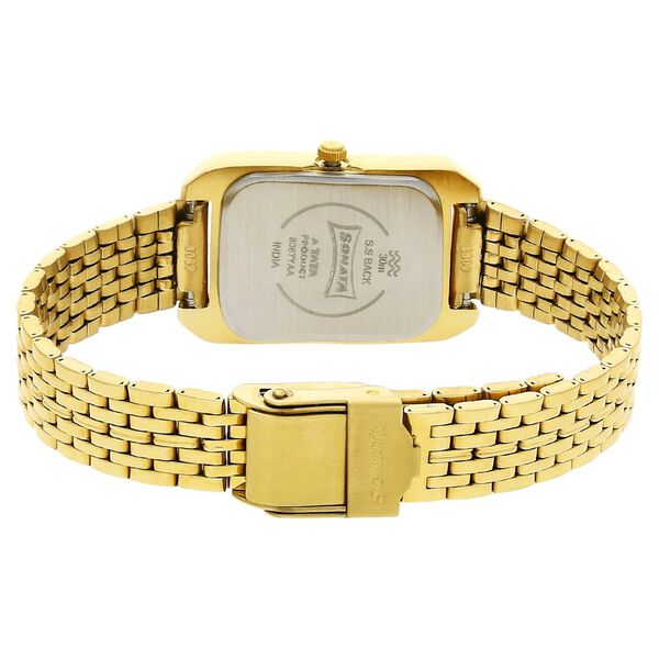 Sonata Quartz Analog Champagne Dial Stainless Steel Strap Watch for Women - image number 3