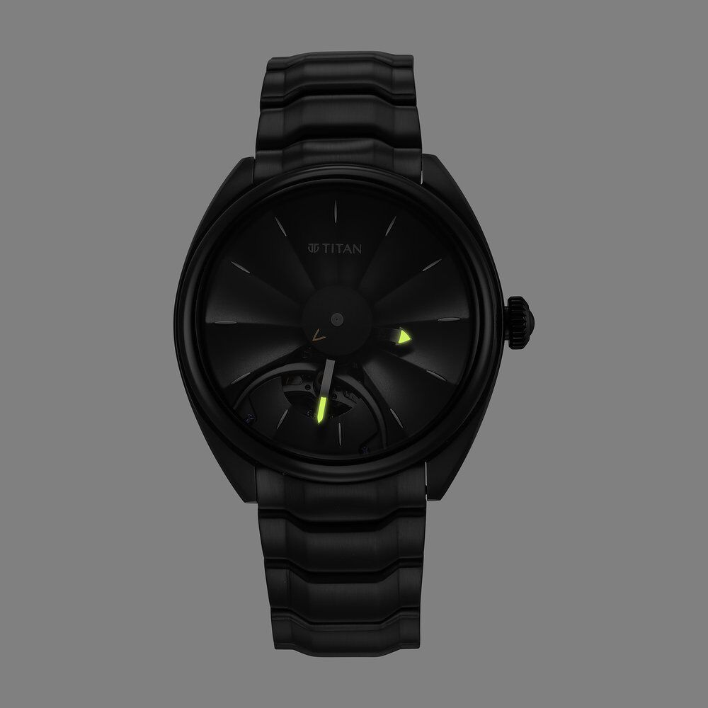 Buy Online Titan Stellar Automatic Black Dial Stainless Steel