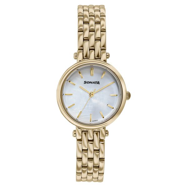 Sonata Wedding Edit Quartz Analog Off White Dial Stainless Steel Strap Watch For Women - image number 0