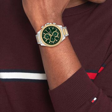 Tommy Hilfiger Quartz Multifunction Green dial Stainless Steel Strap Watch for Men