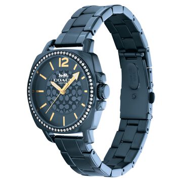 Coach Quartz Analog Blue Dial Stainless Steel Strap Watch for Women
