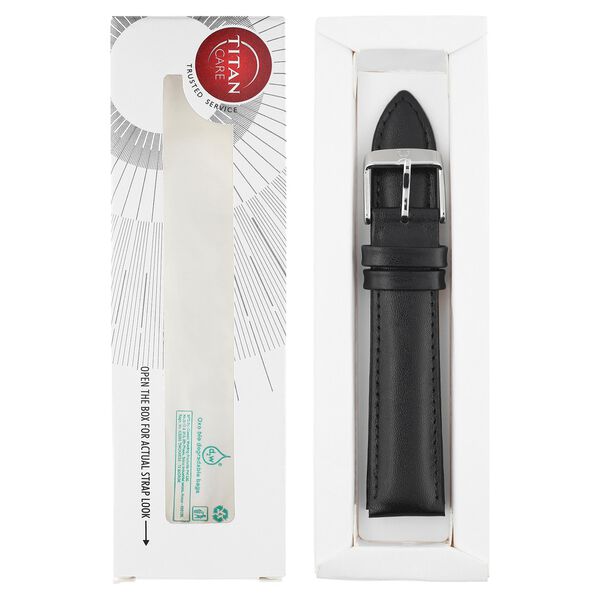 20 mm Black Genuine Leather Straps for Men - image number 5