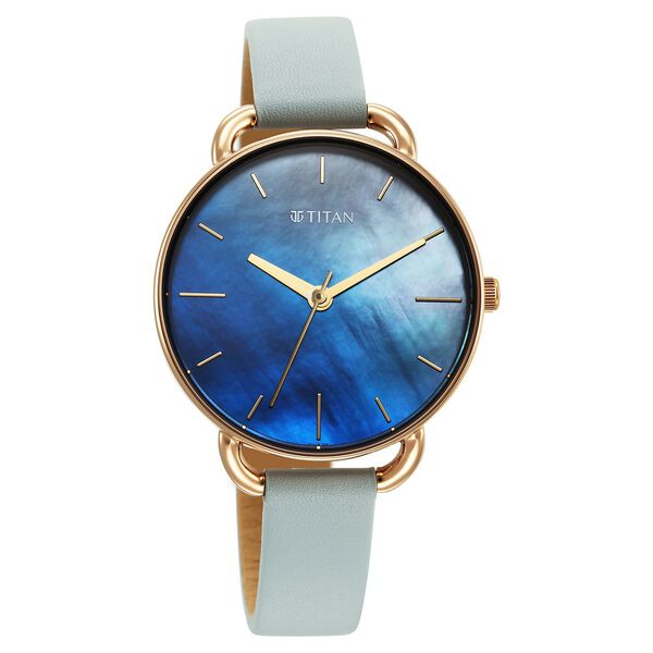 Titan Secluded Quartz Analog Gradient Mother of Pearl Dial Leather Strap Watch For Women - image number 1