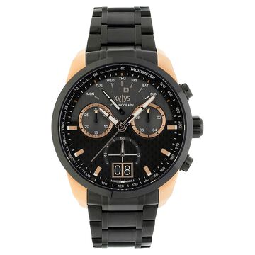Xylys Quartz Chronograph Grey Dial Black Stainless Steel Strap Watch For Men