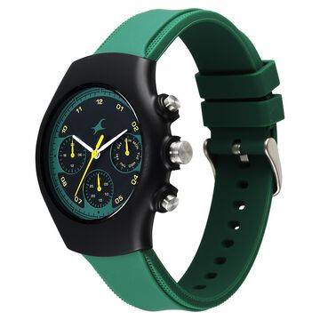Fastrack Hype Multifunction with Black dial Green Silicon Strap watch for Guys