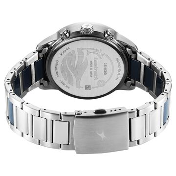 Fastrack Cerame - Oceanyx Quartz Analog with Day and Date Blue Dial Two Toned Strap Watch For Guys