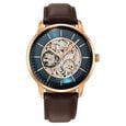 Titan Skeletal Automatic Blue Dial Brown Leather Strap Watch for Men - image number 2