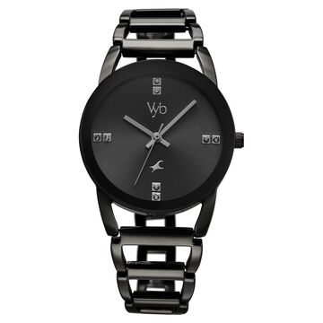 Vyb Striker By Fastrack Quartz Analog Grey Dial Metal Strap Watch For Girls
