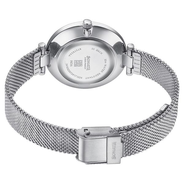 Sonata Wedding Quartz Analog Blue Dial Stainless Steel Strap Watch For Women - image number 4