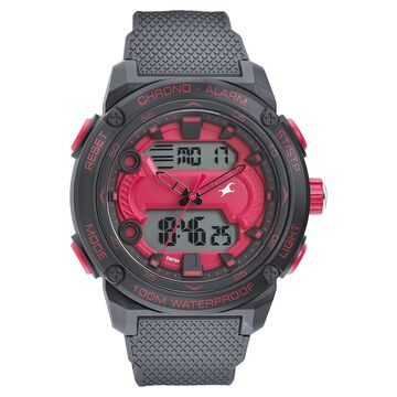 Fastrack Streetwear Red Dial with Black Colour Strap Watch for Guys