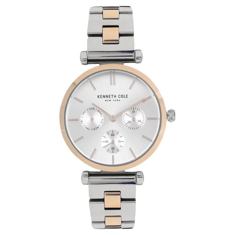 Kenneth Cole Quartz Multifunction Silver Dial Stainless Steel Strap Watch for Women