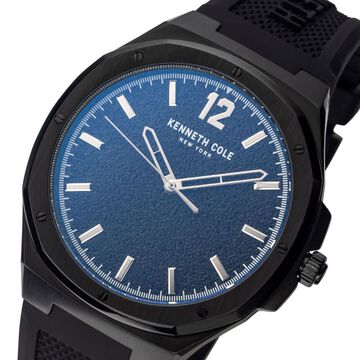 Kenneth Cole Quartz Analog Black Dial Silicone Strap Watch for Men