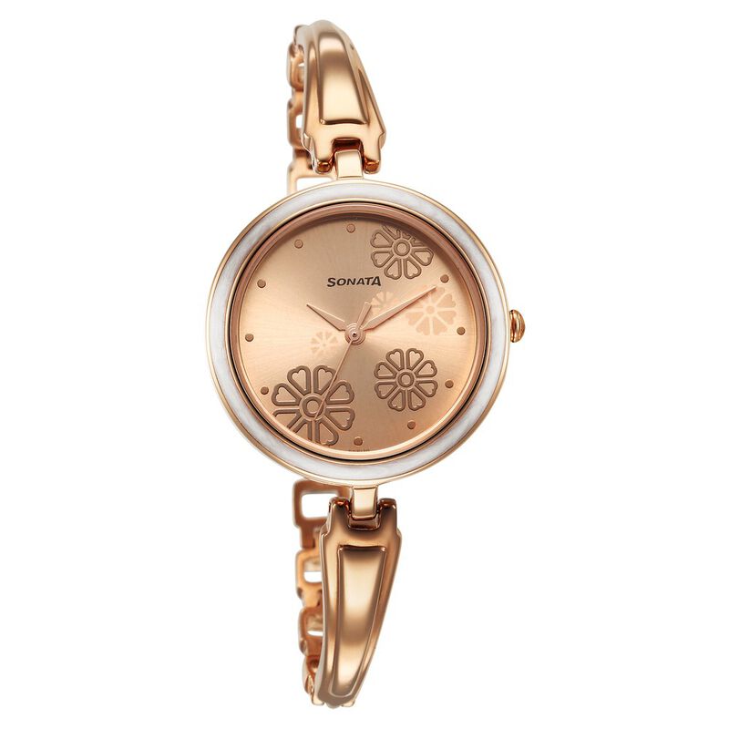 Sonata Utsav Rose Gold Dial Watch for Women - image number 0