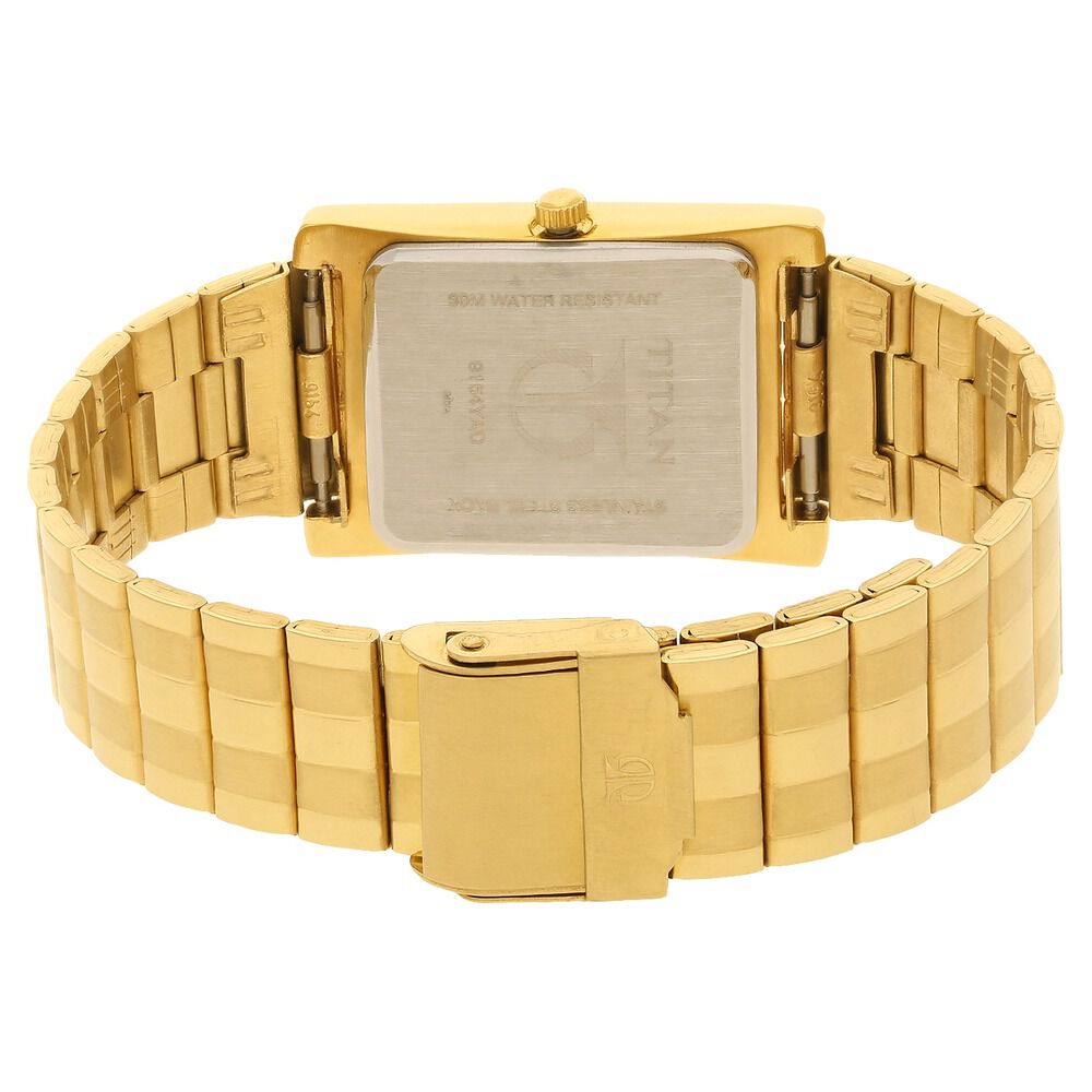 Titan Champagne Dial Analog with Date Metal Strap Watch for Men