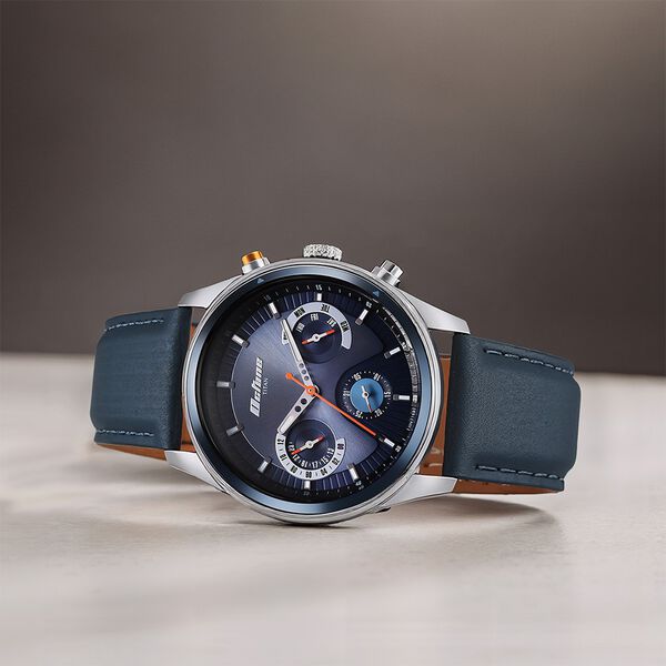 Titan Octane Quartz Multifunction Blue Dial With Blue Leather Strap Watch For Men - image number 0
