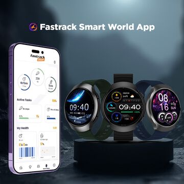 Fastrack VOX CirQ Smartwatch 3.5CM Ultra Vu Display, AI Watcface,AI Chat, 24/7 Health Suite, BT Calling, SpO2, HRM, IP68