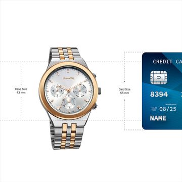 Sonata Eternia Quartz Multifunction Silver Dial Metal Strap Watch For Men