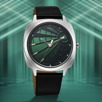 Fastrack Groove Quartz Analog Green Dial Guys Leather Watch