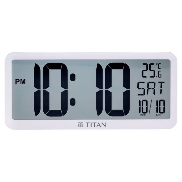 Titan Premium Digital Clock - Digital LCD Panel Battery Operated No Wires Modern Minimalist Design Decorative Wall Decor - image number 1