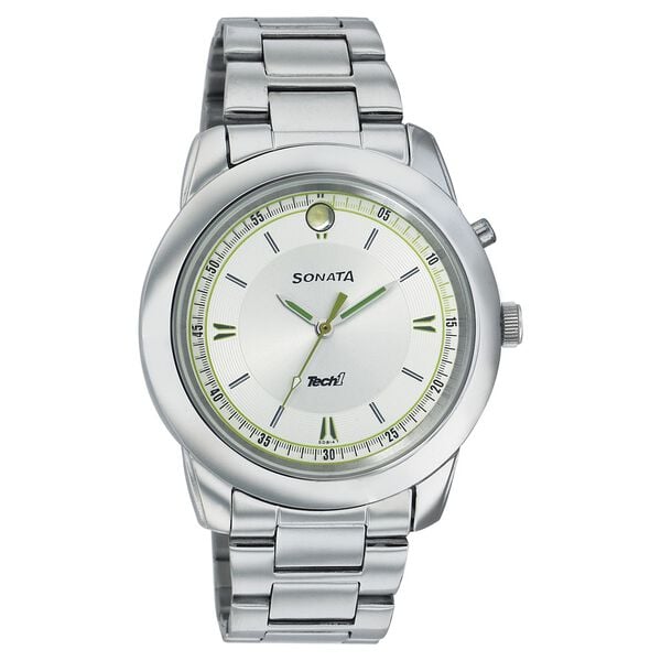 Sonata Quartz Analog Silver Dial Stainless Steel Strap Watch for Men - image number 0