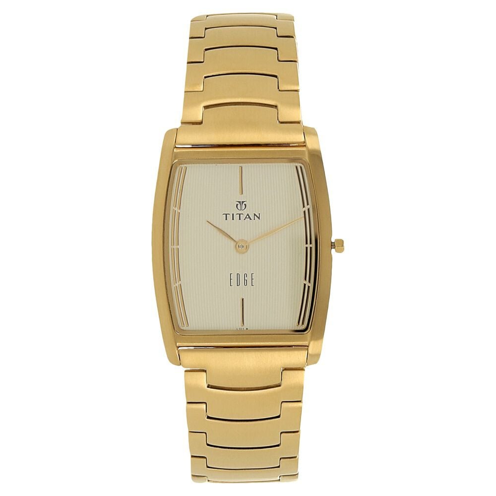 Buy Online Titan Edge Quartz Analog Champagne Dial Stainless Steel Strap Watch for Men ns1044ym02 Titan