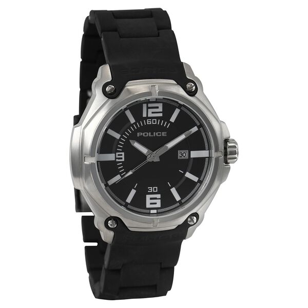 Police Quartz Analog with Date Black Dial Plastic Strap Watch for Men - image number 1