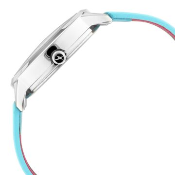 Fastrack Fit Outs Quartz Analog with Date Multicoloured Dial Leather Strap Watch for Girls