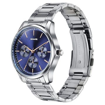 Sonata Men's Work Wear Navy dial Watch - Premium Multifunction design for everyday style