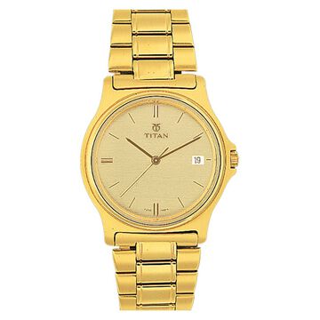 Titan Quartz Analog with Date Champagne Dial Watch for Men