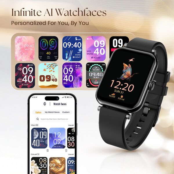 Fastrack Noir Charm Women Smartwatch 1.65" inch AMOLED Display, AI Watchface & AI Chat, Functional Crown, HRM, IP68 - image number 1