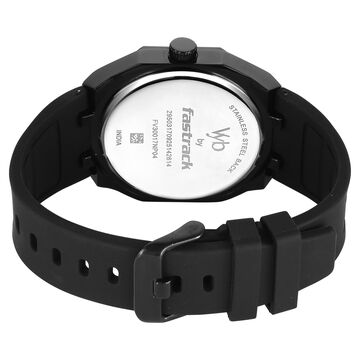 Vyb Rebel By Fastrack Quartz Analog Multicoloured Dial Black Silicone Strap Watch For Guys