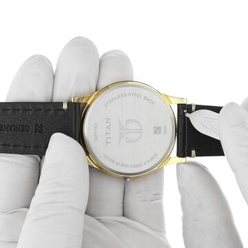 22 mm Black Genuine Leather Straps for Men