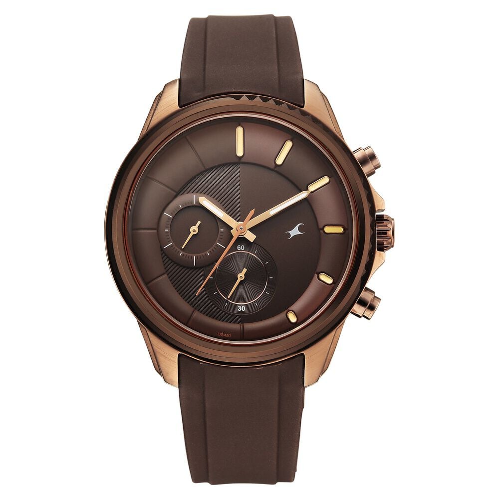 Fastrack Wild Quartz Chronograph Brown Dial Brown Silicone Strap Watch For Guys-image-37