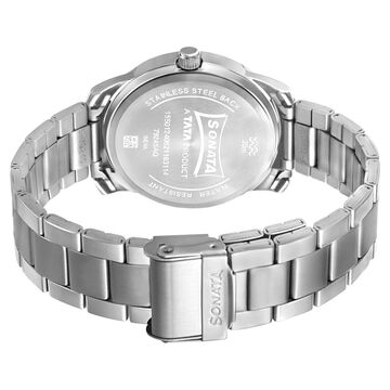 Sonata RPM Quartz Analog with Day and Date Silver Dial Stainless Steel Strap Watch for Men