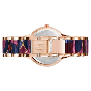 Anne Klein Quartz Analog Blue Dial Multicoloured Plastic Strap Watch For Women