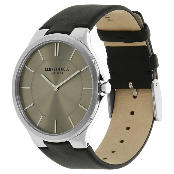 Kenneth Cole Quartz Analog Silver Dial Leather Strap Watch for Men - image number 1