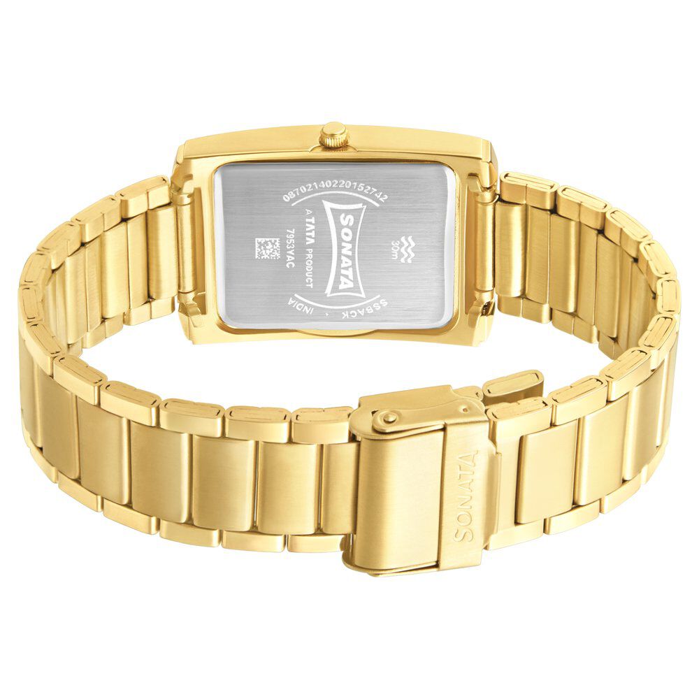 Buy Online Sonata Quartz Analog White Dial Stainless Steel Strap Watch for Men ns7953ym08w Titan