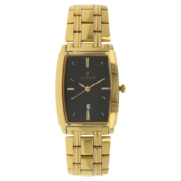 Titan Analog with Date Black Dial Metal Strap watch for Men - image number 0