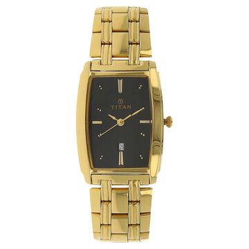 Titan Analog with Date Black Dial Metal Strap watch for Men